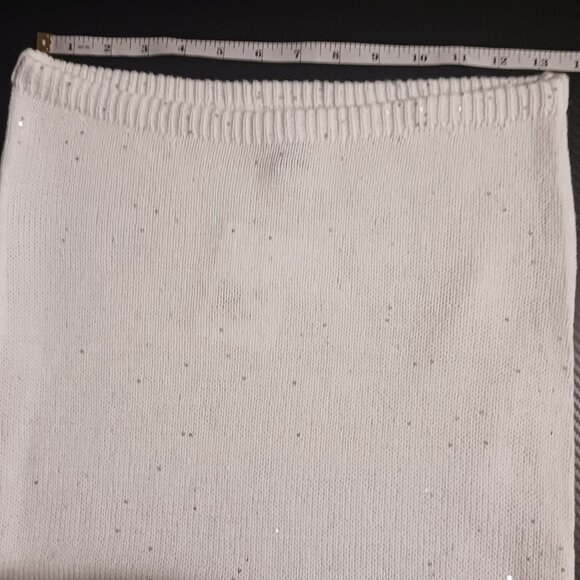 NEW Knit Sequin Midi Column Skirt in Ivory Size M Cream‎ Sweater Skirt - Picture 14 of 15